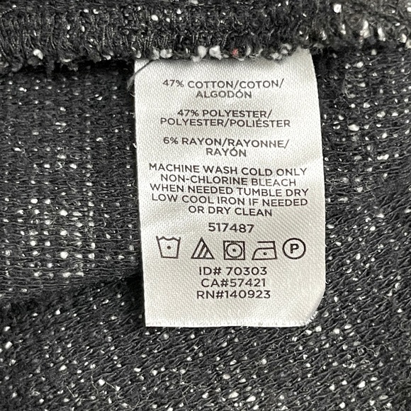 LOFT Woven Texture Tunic, Heathered Black Sz SP - Picture 6 of 6